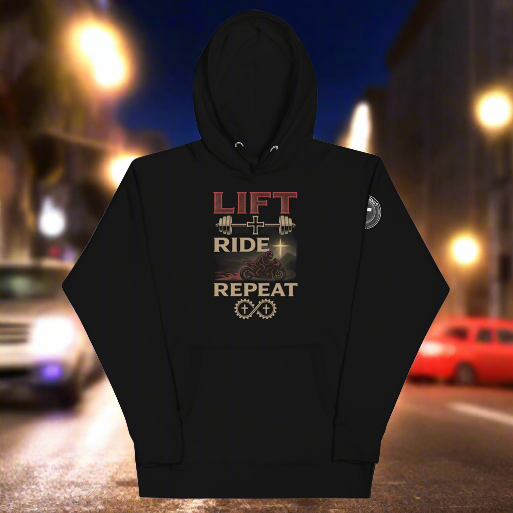 Lift • Ride • Repeat – Faith-Fueled Performance Hoodie