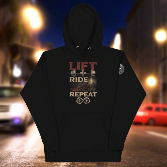 Lift • Ride • Repeat – Faith-Fueled Performance Hoodie