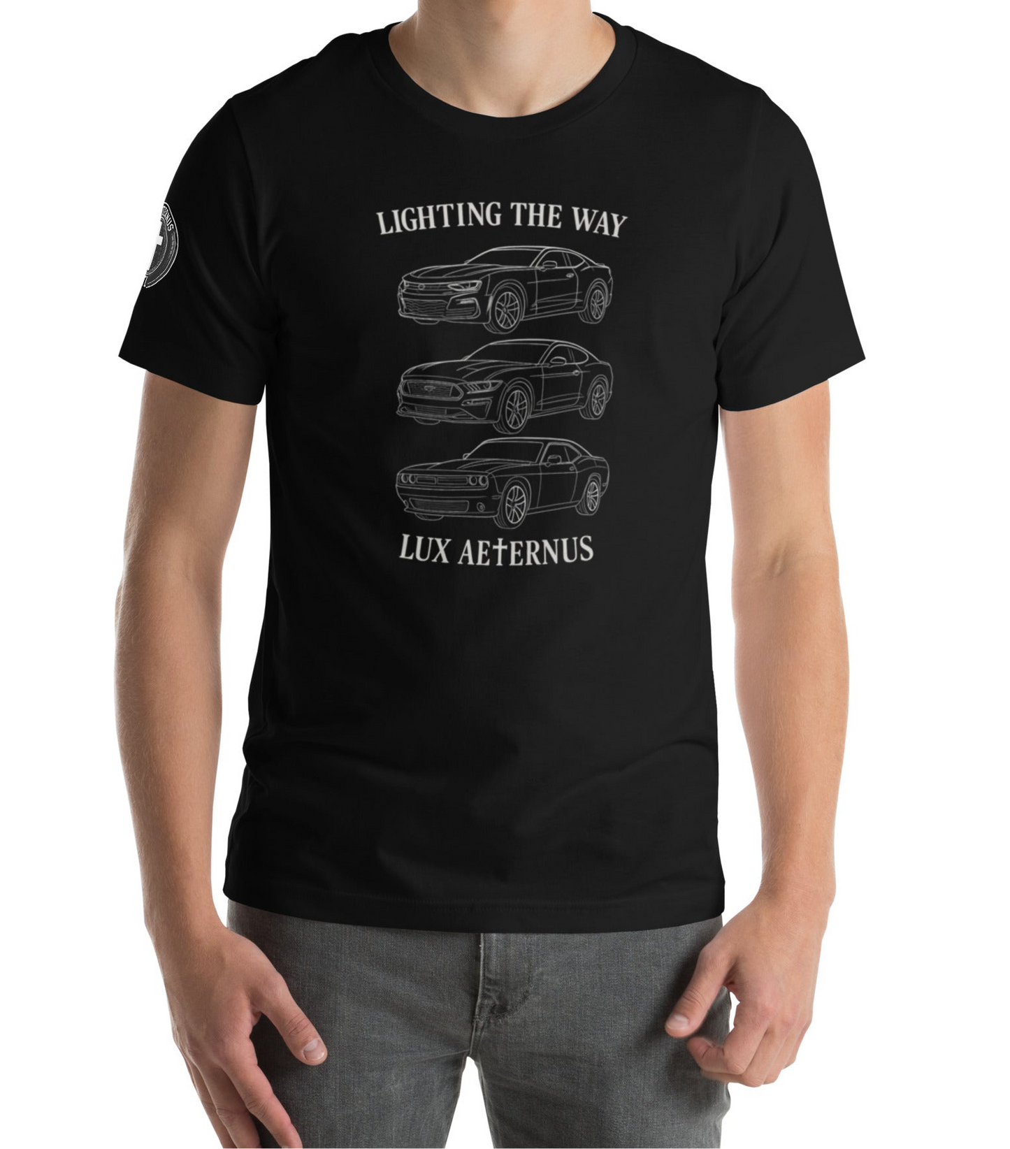 “Lighting the Way” – Lux Aeternus Muscle Trio Shirt