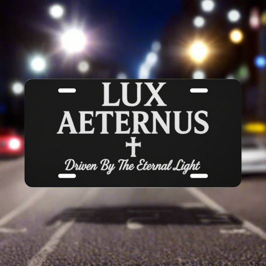 Lux Aeternus - "Driven By The Eternal Light" Vanity license plate